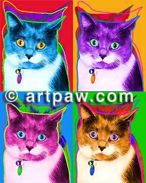 warhol cat art print