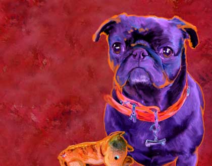 black pug dog art