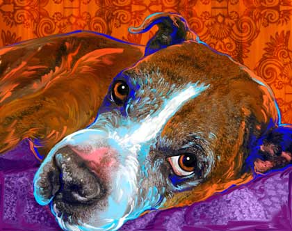 boxer dog painting