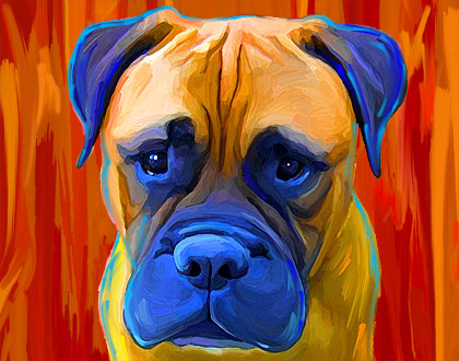 bull mastiff painting