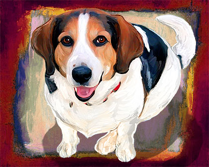beagle dog painting