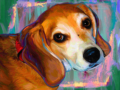 beagle art portrait
