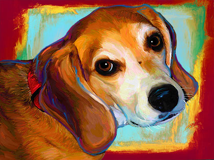 beagle dog painting