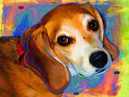 beagle dog art portrait