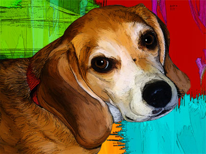 custom beagle dog art