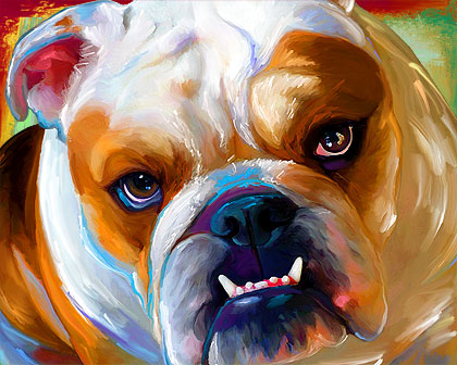 english bulldog painting