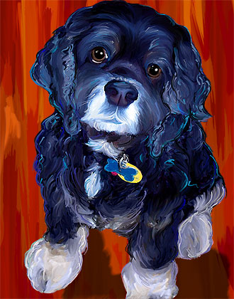 dog art painting