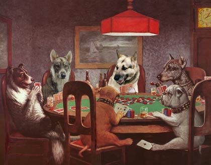 poker playing dogs