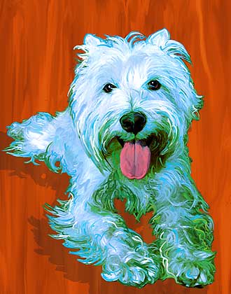 westie art Mouse over detail below to see original snapshot